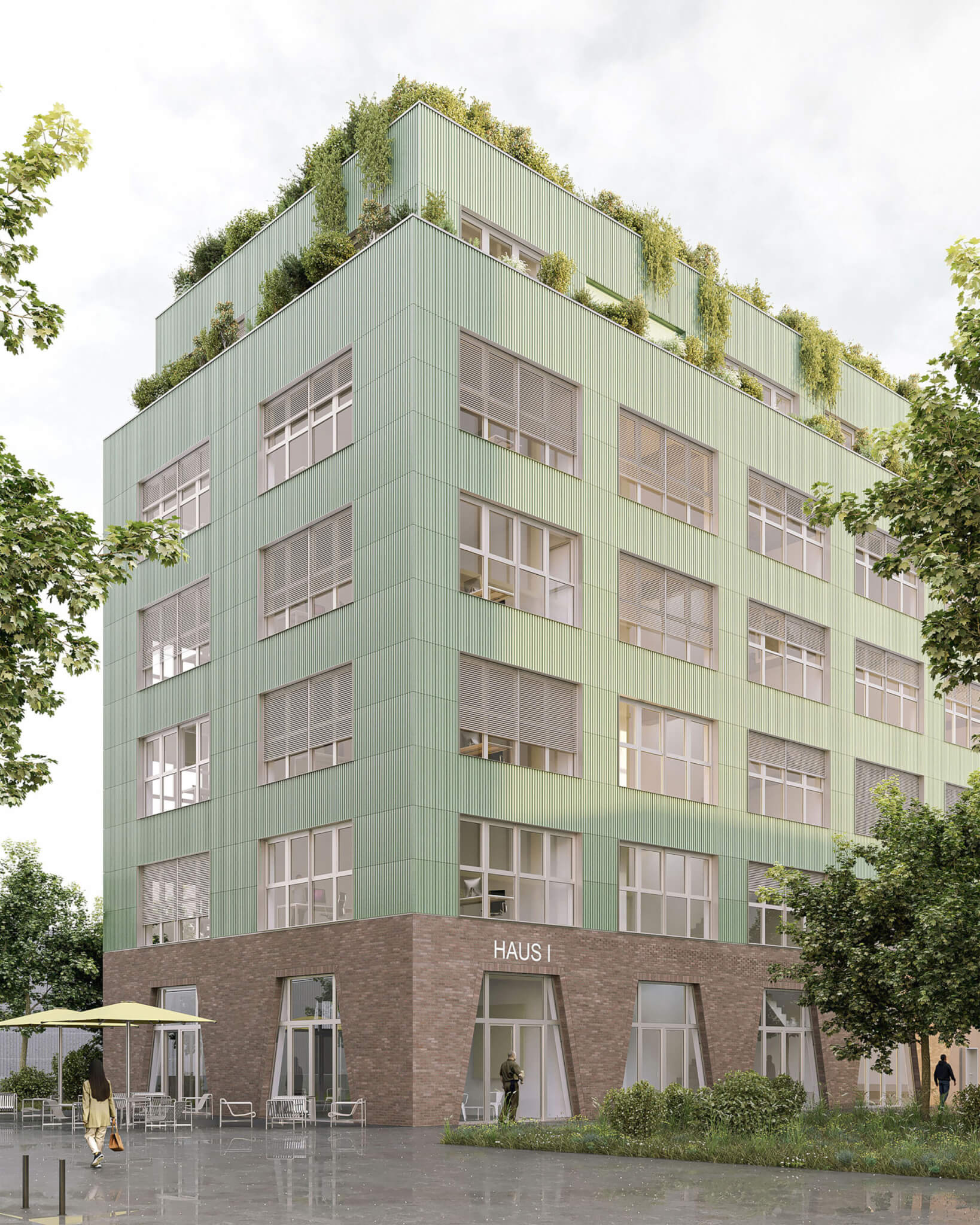 Visualisierung f&uuml;r eine Fassadenplanung in einem Gewerbequartier in Ehrenfeld von Damrau Kusserow Architekten